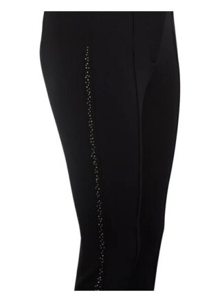 Marc Cain Hose mit Schmucksteinbesatz, Schwarz