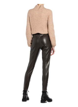 Marc Cain Leggings in Lederoptik, Braun