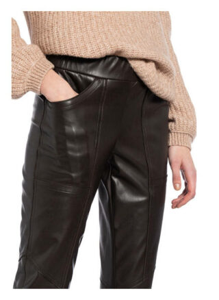 Marc Cain Leggings in Lederoptik, Braun