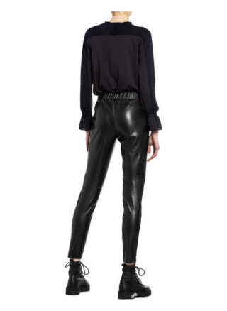 Marc Cain Leggings in Lederoptik, Schwarz