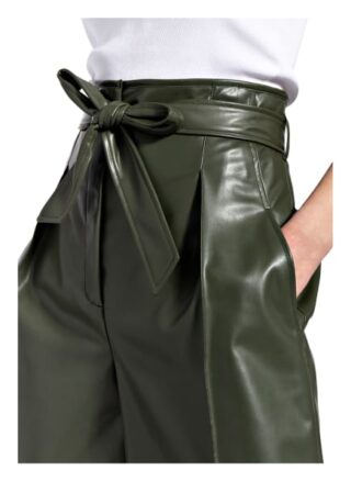 Marc Cain Paperbag-Shorts in Lederoptik, Grün