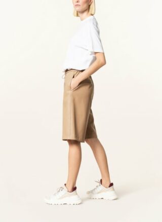 Marc Cain Shorts in Lederoptik, Beige