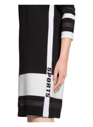 Marc Cain Strickkleid mit Galonstreifen, Schwarz