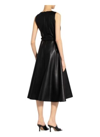 Marella Kleid Crizia in Lederoptik, Schwarz
