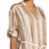 Maryan Mehlhorn Seidenkleid Canvas mit 3/4-Arm, Braun