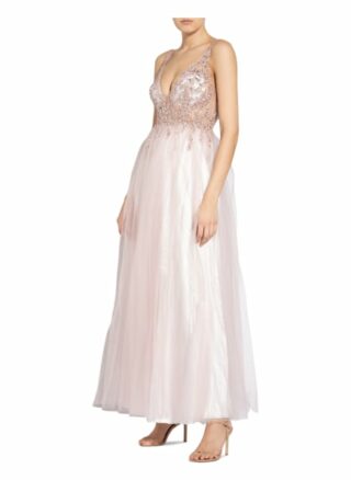 Mascara Abendkleid mit Schmucksteinbesatz, Pink