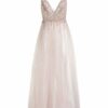 Mascara Abendkleid mit Schmucksteinbesatz, Pink