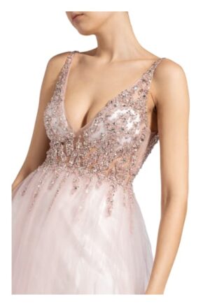 Mascara Abendkleid mit Schmucksteinbesatz, Pink