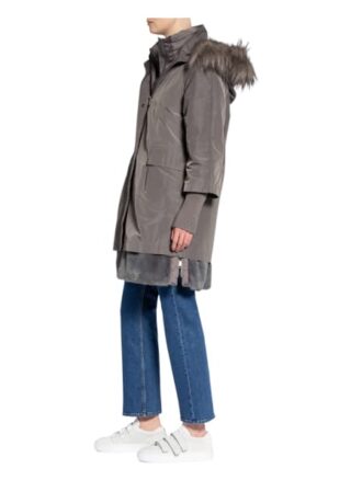 Max & Co. 3-in-1-Parka Stopper mit Kunstpelzbesatz, Grau