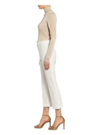 Max Mara 7/8-Hose Derrik mit Galonstreifen, Weiß