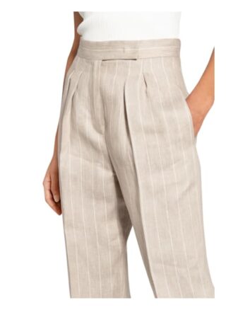 Max Mara Marlenehose Lallo aus Leinen, Beige