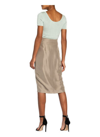 Max Mara Seidenrock Edolo mit Volantbesatz, Grün