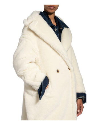 Max Mara Teddyfell-Mantel Ted Girl, Weiß