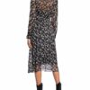Maxmara Studio Seidenkleid Millefleur, Schwarz