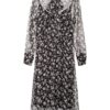 Maxmara Studio Seidenkleid Millefleur, Schwarz