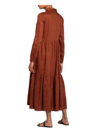 Mint & Mia Hemdblusenkleid aus Leinen, Braun