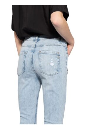 Monari 7/8-Jeans mit Schmucksteinbesatz, Blau