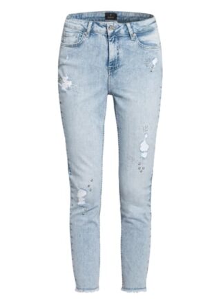 Monari 7/8-Jeans mit Schmucksteinbesatz, Blau