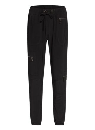 Monari Cargohose im Jogging-Stil, Schwarz