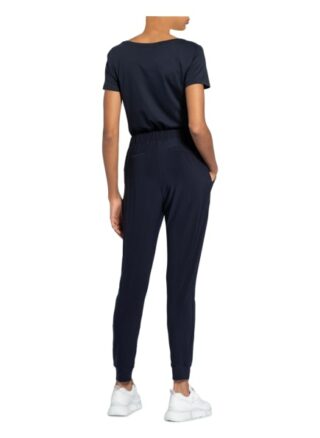 Monari Hose im Jogging-Stil mit Schmucksteinbesatz, Blau