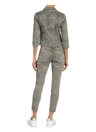 Monari Jeansjacke mit 3/4-Arm und Schmucksteinbesatz, Grau