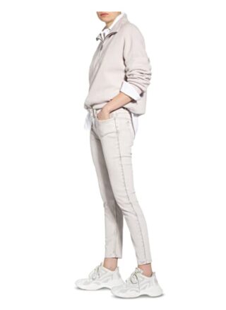 Monari Skinny Jeans mit Schmucksteinbesatz, Beige