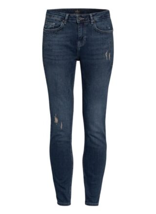 Monari Skinny Jeans mit Schmucksteinbesatz, Blau