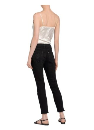 Monari Skinny Jeans mit Schmucksteinbesatz, Schwarz