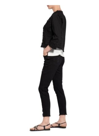 Monari Skinny Jeans mit Schmucksteinbesatz, Schwarz