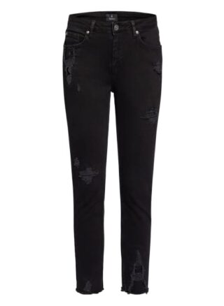 Monari Skinny Jeans mit Schmucksteinbesatz, Schwarz