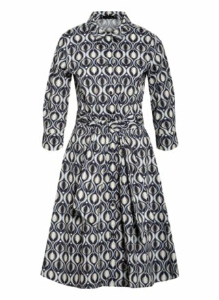 More & More Hemdblusenkleid mit 3/4-Arm, Blau