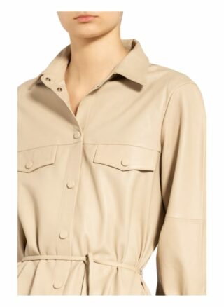 Mos Mosh Hemdblusenkleid Bradshaw aus Leder, Beige