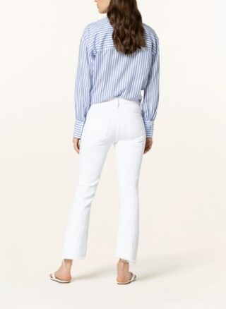 Mother Straight Jeans Insider Crop Step Fray, Weiß