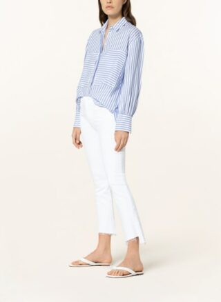 Mother Straight Jeans Insider Crop Step Fray, Weiß