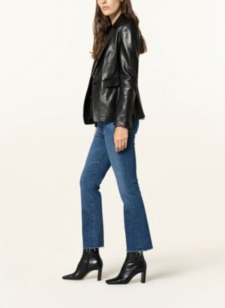 Mother Straight Jeans The Hustler Ankle Fray, Blau