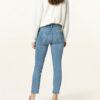 Mother Straight Jeans The Mid Rise Dazzler Cop Fray, Blau