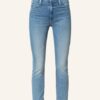 Mother Straight Jeans The Mid Rise Dazzler Cop Fray, Blau