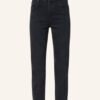 Mother Straight Jeans The Scrapper Cuff Ankle Fray, Schwarz