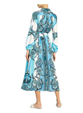 Mrs & Hugs Hemdblusenkleid aus Seide, Blau