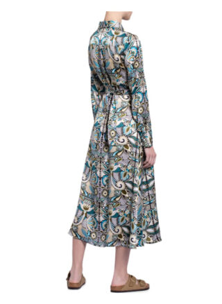 Mrs & Hugs Hemdblusenkleid aus Seide, Gelb