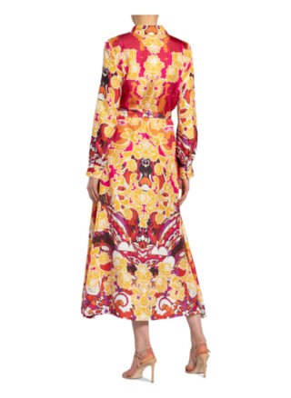Mrs & Hugs Hemdblusenkleid aus Seide, Gelb