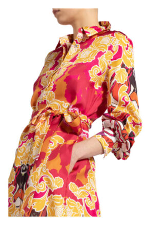 Mrs & Hugs Hemdblusenkleid aus Seide, Gelb