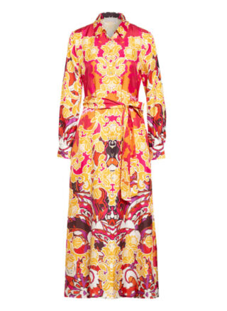 Mrs & Hugs Hemdblusenkleid aus Seide, Gelb