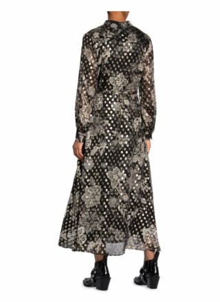 Mrs & Hugs Hemdblusenkleid mit Glitzergarnen, Schwarz