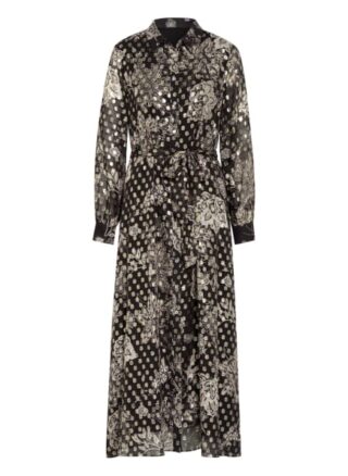 Mrs & Hugs Hemdblusenkleid mit Glitzergarnen, Schwarz