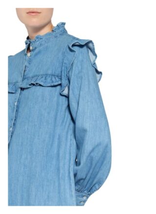 Mrs & Hugs Jeanskleid mit Rüschenbesatz, Blau