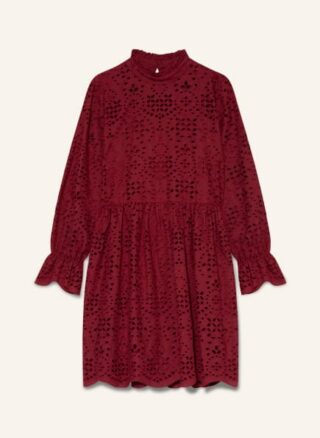 Mrs & Hugs Kleid aus Lochspitze, Rot