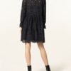 Mrs & Hugs Kleid aus Lochspitze, Schwarz
