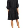 Mrs & Hugs Kleid mit 3/4-Arm, Schwarz