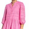 Mrs & Hugs Kleid mit 3/4-Arm und Lochspitze, Pink